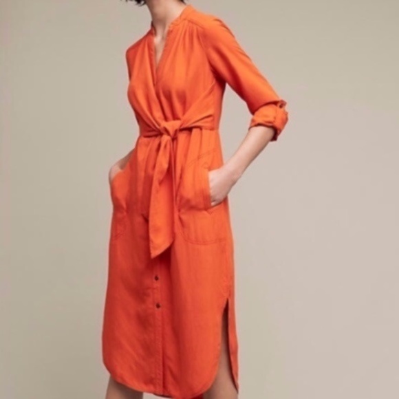Anthropologie Dresses & Skirts - Anthrolpologie Maeve Orange Shirt Dress